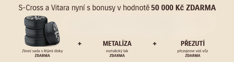 Sada zimních kol, metalický lak a přezutí zdarma v rámci podzimních bonusů Suzuki